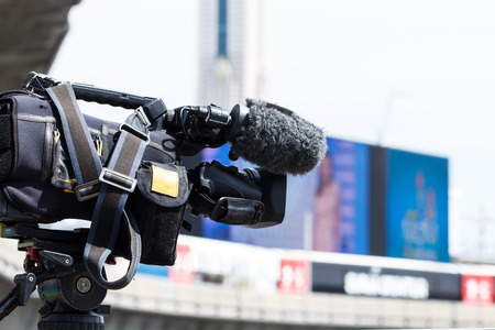 High Definition TV camera working outdoorの写真素材