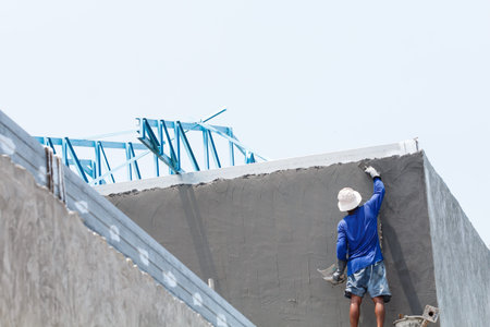 Men worker working at construction site