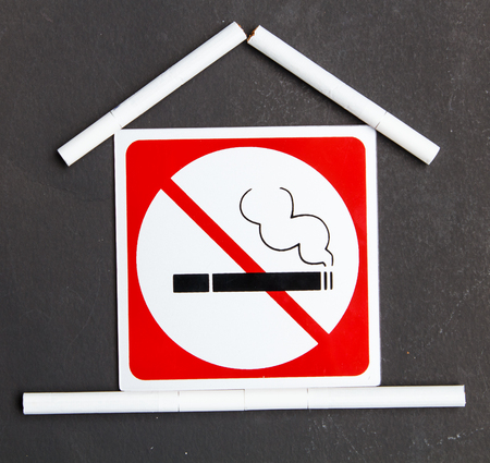 Concept and symbol no smoking in the houseの写真素材