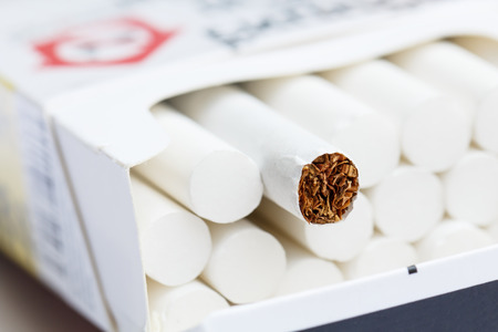 White cigarettes in pack-2の写真素材