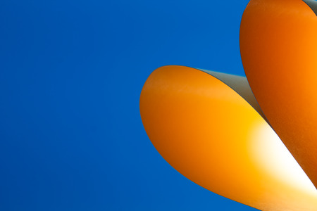 Blue and orange paper color background and abstract-6の写真素材