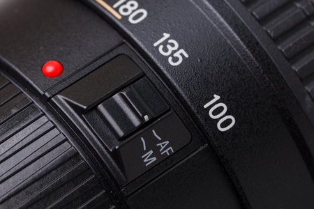 Closeup of tele camera lens with macro shotの写真素材