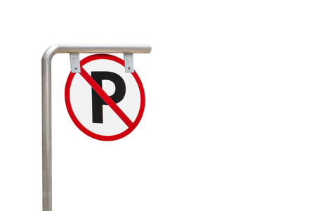 Sign for car parking isolate on white backgroundの写真素材