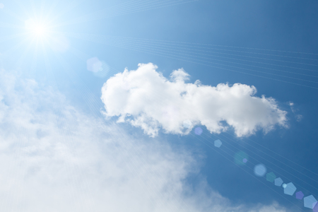 Sunshine sky abstract and background on daytime with lens flare effectの写真素材