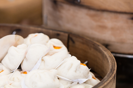 Thai street food with kind of steamed stuff bunの写真素材