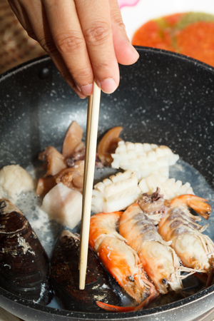 Fresh delicious seafood grill barbecueの写真素材
