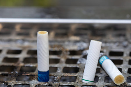 Ashtray and cigarettes close-up, stop smoking concept