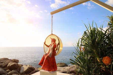 Asian women enjoying beach vacations after the coronavirus epidemic resolves.の写真素材