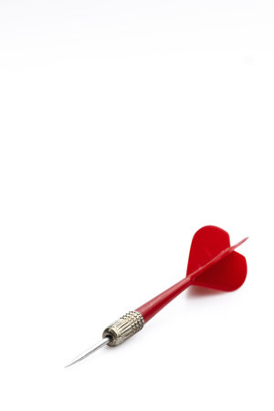 Red darts Isolated on white background, goal setting concept for success.の写真素材