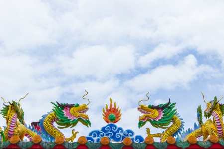   two dragon  and sky in Thailand 02の写真素材