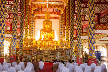 buddha in saundok park temple public Chiang Mai,Thailandのeditorial素材