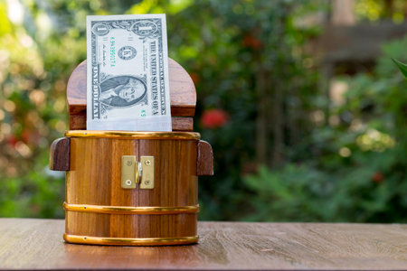 The tipping box is on the counter of the hotel's recipes. Grateful tourists leave small bills and...