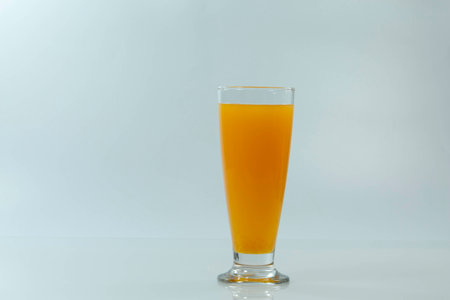 Orange fruit fresh in the glass,chinese navel or valencia orange isolated on white background.の写真素材