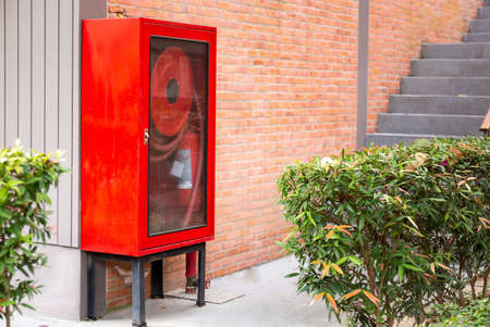 fire extinguisher equipment in summer.の写真素材