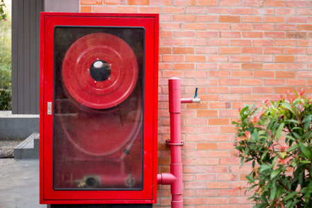 Fire extinguisher equipment in  summer