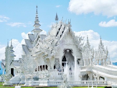 Wat Rong Khun, Chiangrai, Thailandの写真素材