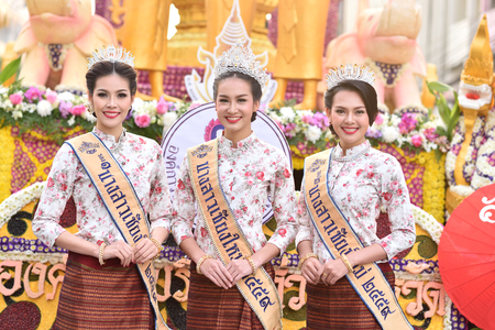 Miss Chiangmai in flower parade, Chiangmai flower festival 2016, 6 February 2016, 8 am, Chiangmai, Thailandのeditorial素材