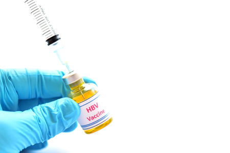 Bottle of hepatitis B virus vaccine for injectionの写真素材