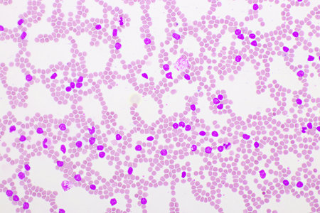 Picture of acute lymphocytic leukemia or ALL cells in blood smearの写真素材
