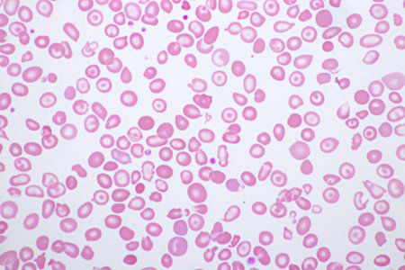 Abnormal red blood cells from thalassemia patientの写真素材