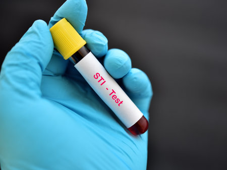 Blood sample for sexually transmitted infection (STI) testの写真素材