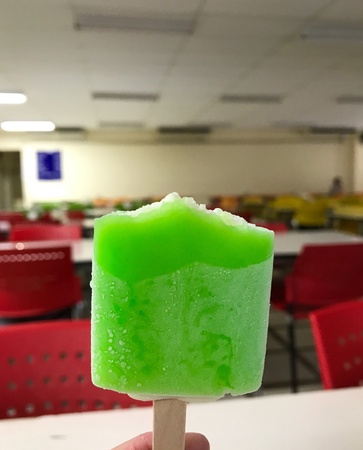 Green ice cream with sour taste.の素材