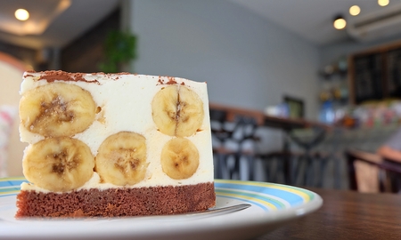 Banoffee cake in coffee cafe.の写真素材