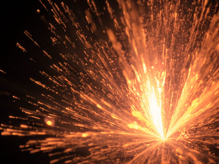 abstract background with bokeh defocused lights and rays of light