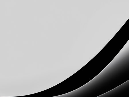 Black and white curved sheets of paper. Abstract background. 3D rendering illustration.の写真素材