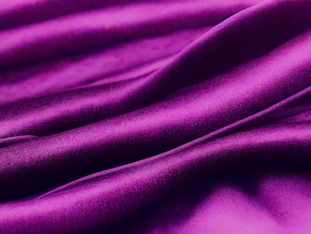 Purple satin fabric background close up. Luxurious background.の写真素材