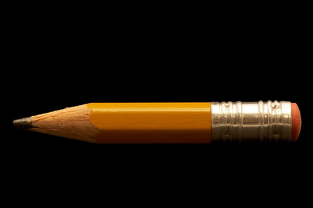 Isolated pencil with bite marks onの写真素材