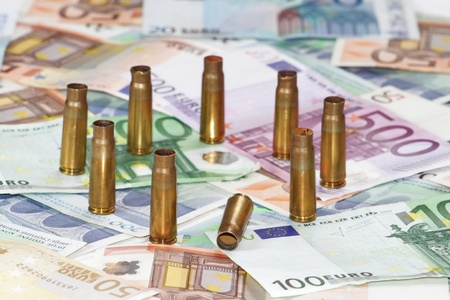 Euro money with bullets signの写真素材