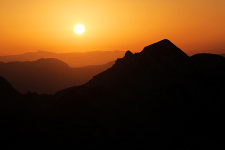 sunset over mountains in Bosnia, Prenjの写真素材