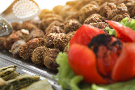 Catering food for a big group of guestsの写真素材