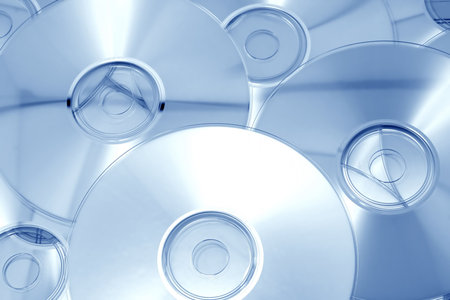 Abstract bunch of blue CDの写真素材