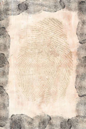 Finger prints on old paperの写真素材