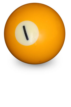 Pool ball number one on white