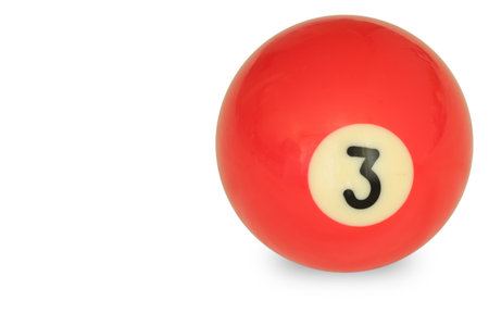 Pool ball number 3 on white