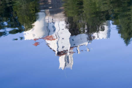 Reflection of castle Trakoscan in Croatiaの写真素材