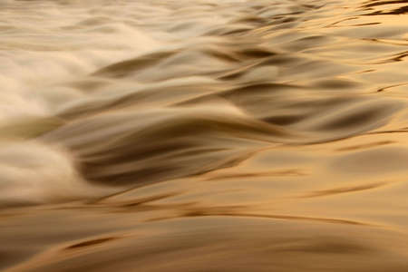 Long exposure of waves on river Sava, Croatiaの写真素材