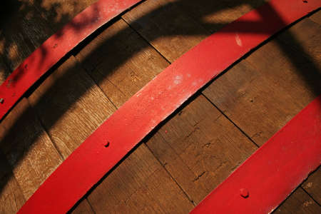 Detail of barrel with red ringの写真素材