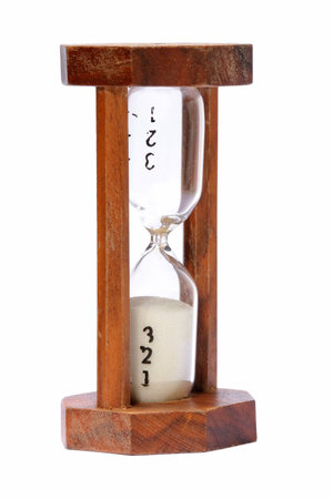 Hourglass isolated on white surface