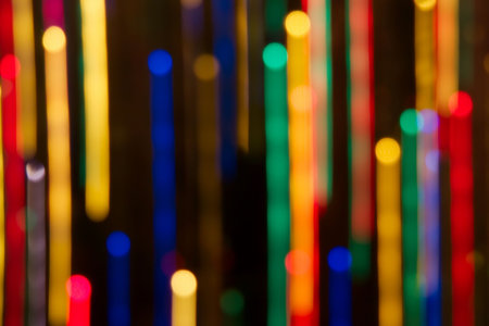 Abstract unfocused striped of colored lights