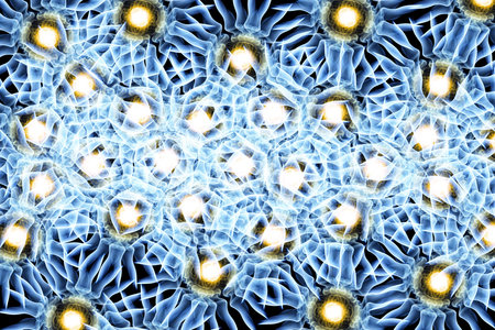 Abstract background of blue and yellow smoke