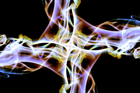 Abstract red and blue shape for backgroundの写真素材