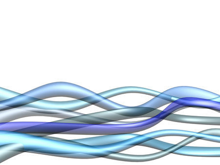 Blue wavy lines on white background