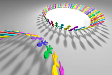 Colorful 3D people in a circle shapeの写真素材
