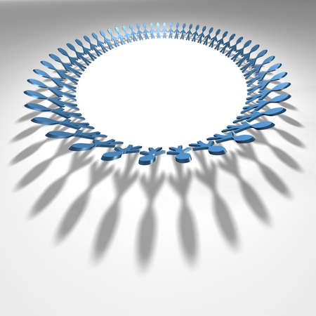 Blue 3D people in a circle shapeの写真素材