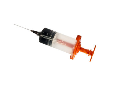 syringe with ink to the printerの写真素材
