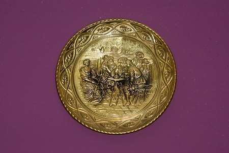 Copper decorative plateの写真素材